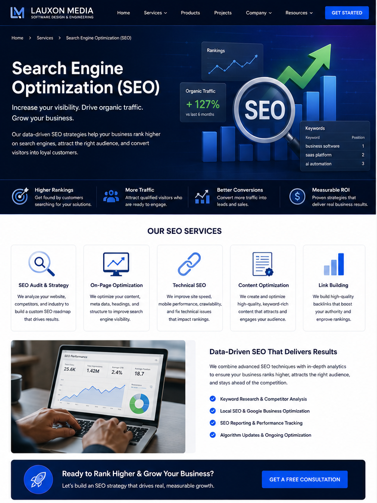 SEO analytics and search performance dashboard for software companies